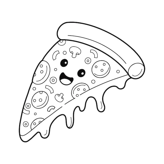 imprimer coloriage Pizza pour enfant