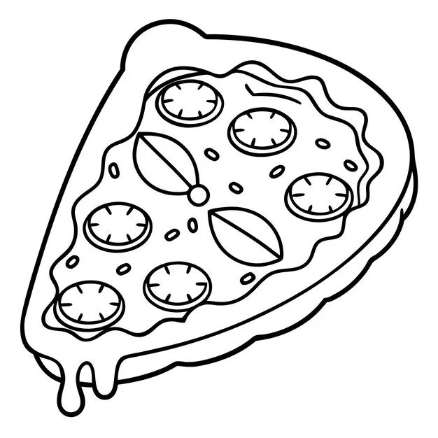 imprimer coloriage Pizza gratuit