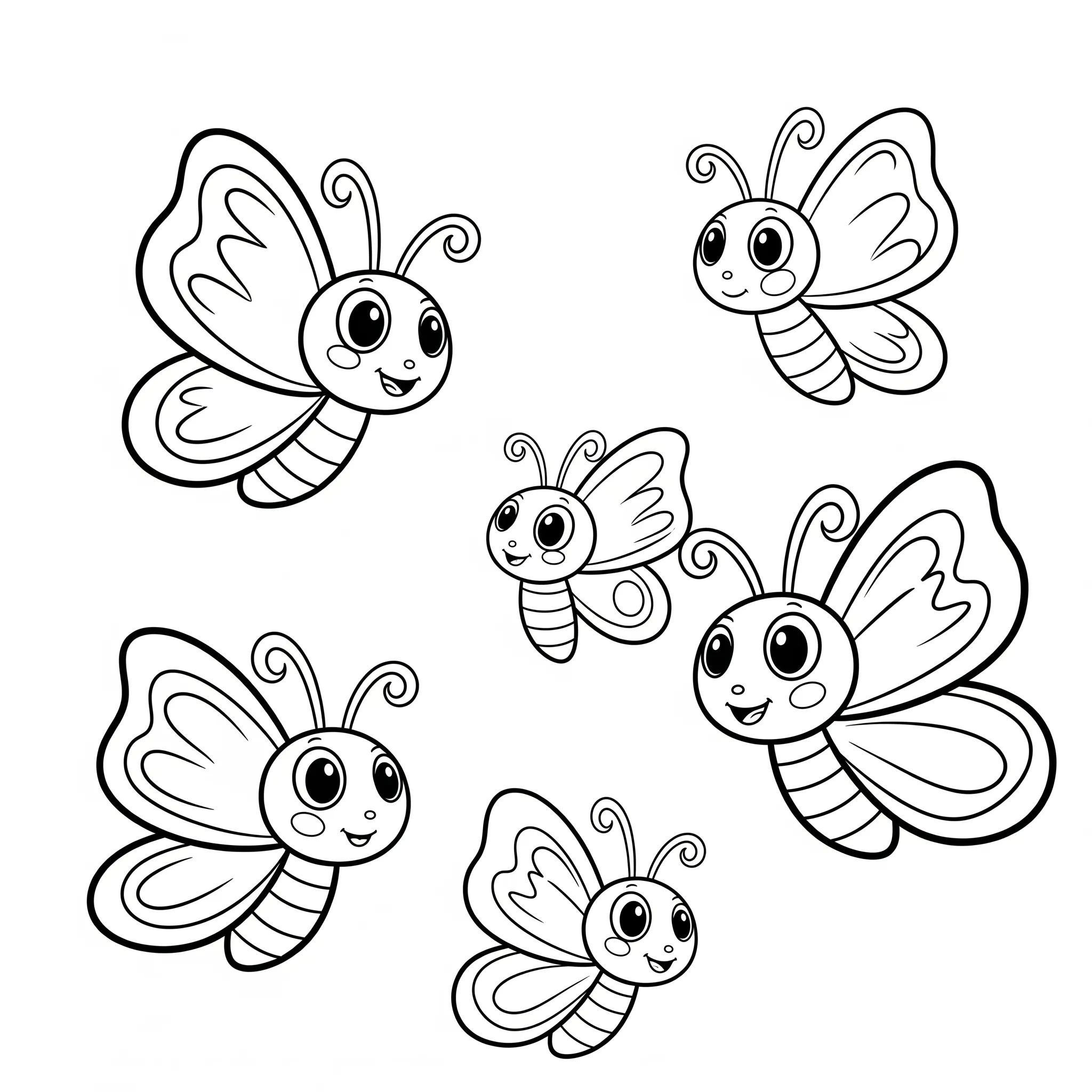 coloriage Plusieurs petits papillons à imprimer