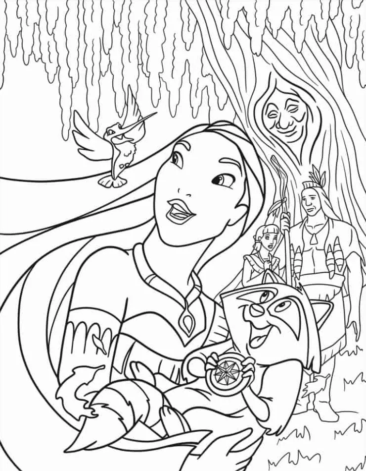 imprimer coloriage Pocahontas 1