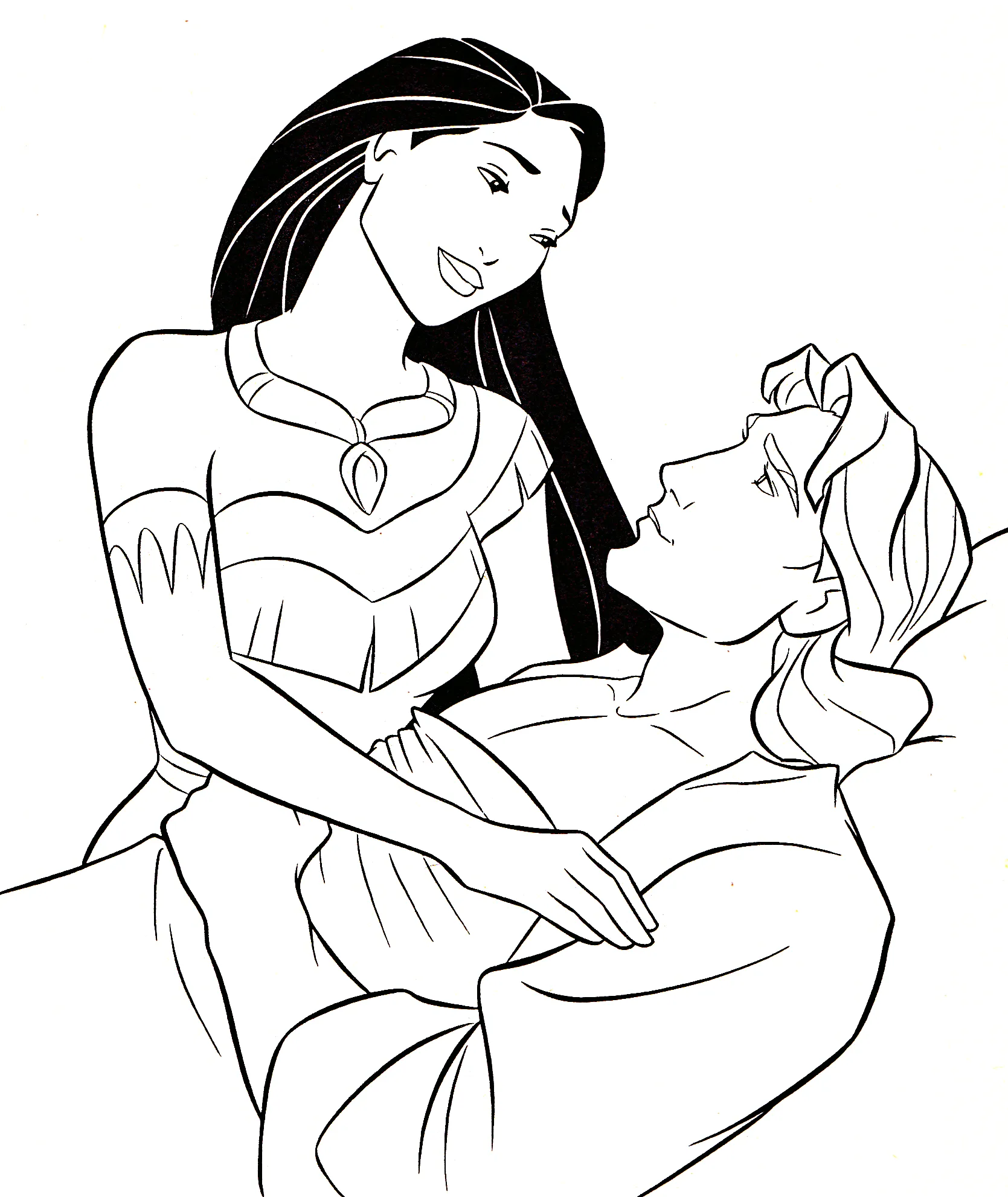 coloriage Pocahontas a telecharger