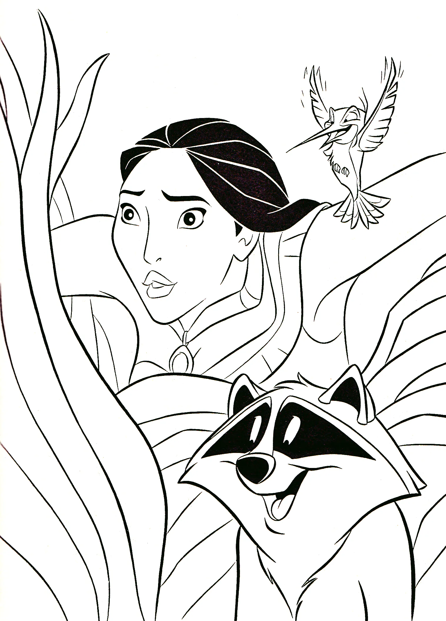 coloriage Pocahontas à imprimer pdf 1