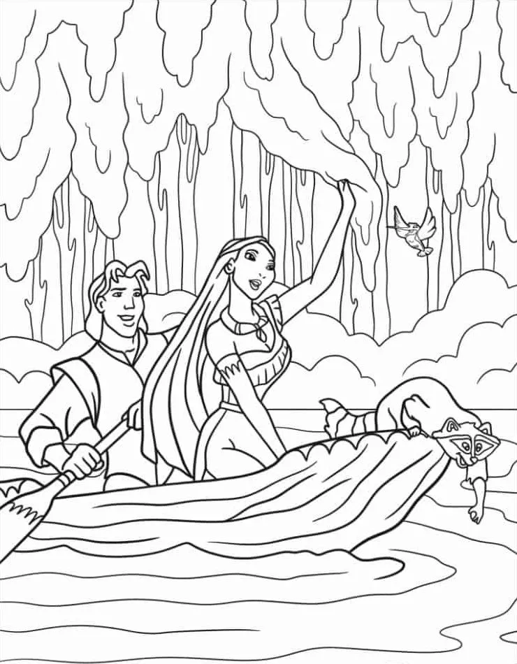 coloriage Pocahontas gratuit pour enfants 1