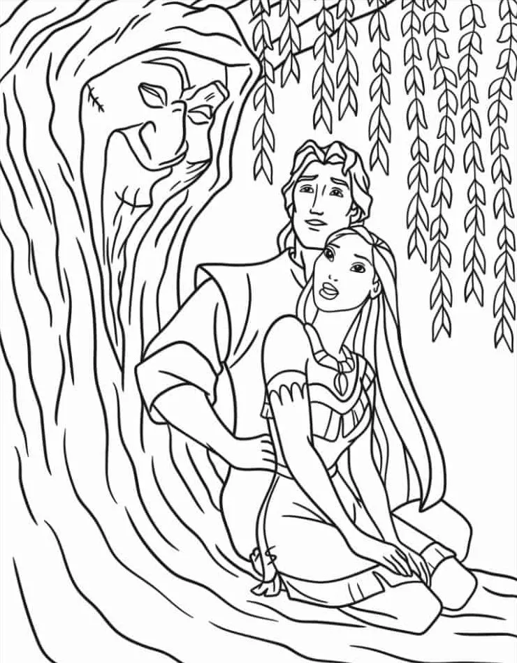 coloriage Pocahontas à imprimer a4