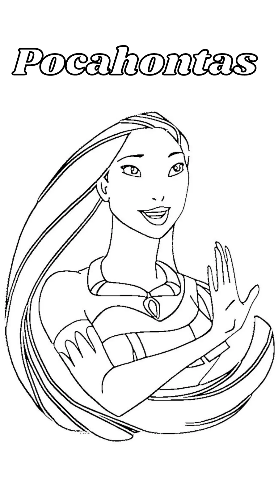 coloriage Pocahontas pour enfant de 2 ans