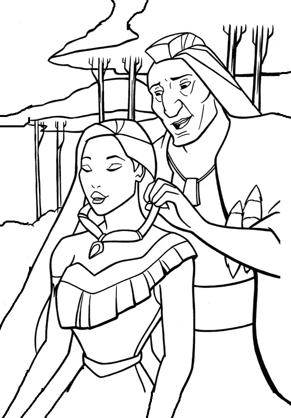 coloriage Pocahontas a colorier en ligne 1