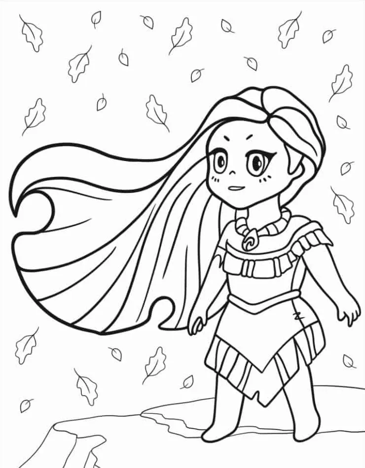 a imprimer coloriage Pocahontas gratuit