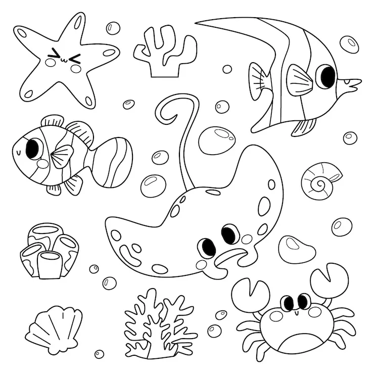 image de coloriage Poisson pour enfant