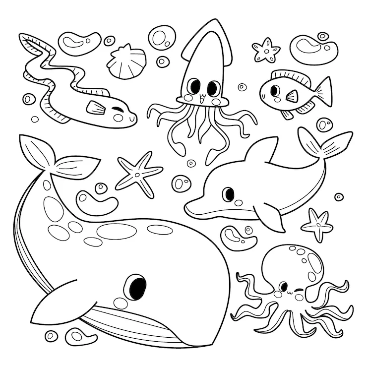 coloriage Poisson pour enfant de 7 ans 1