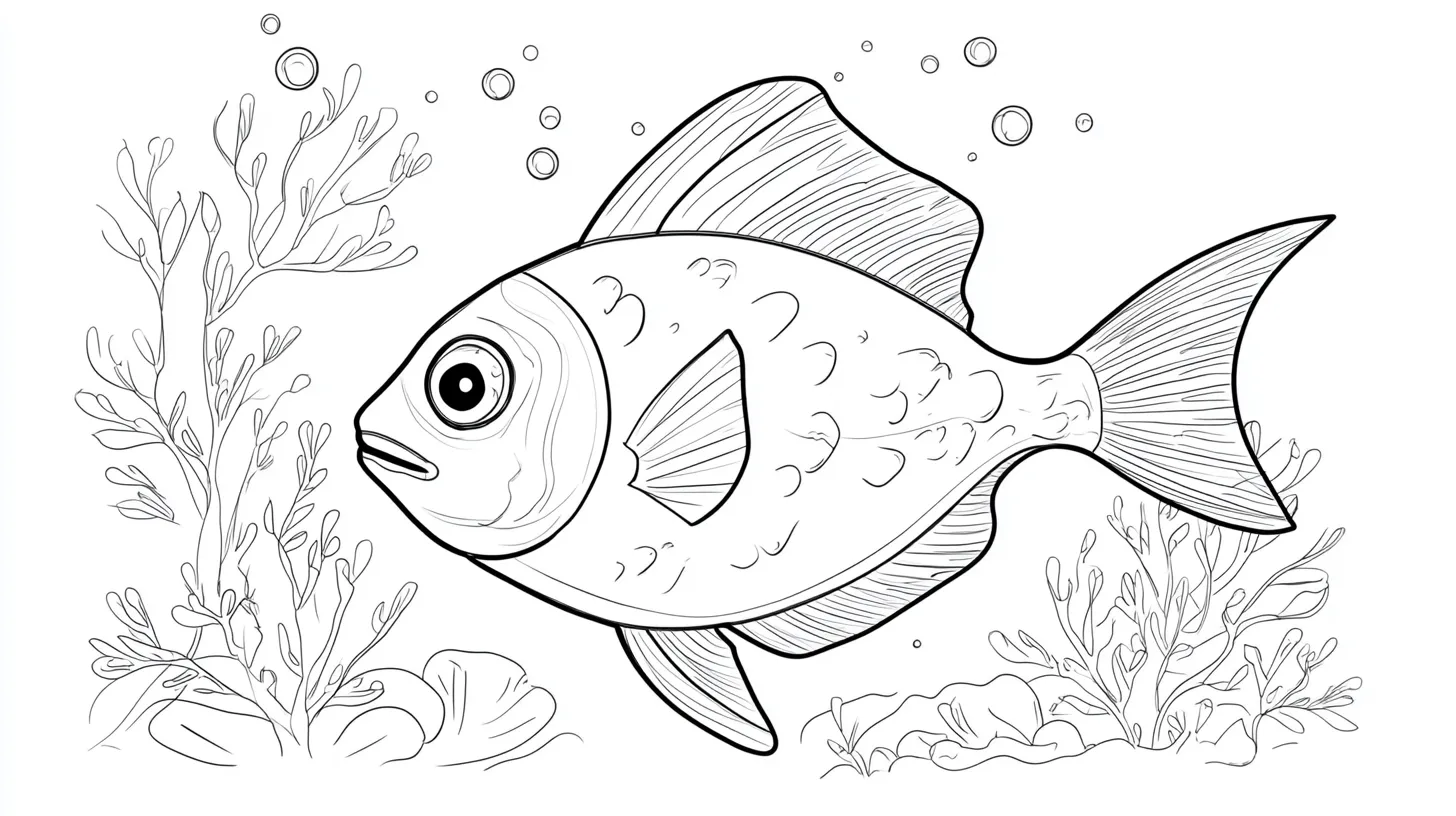 coloriage Poisson pour enfants à télécharger 1