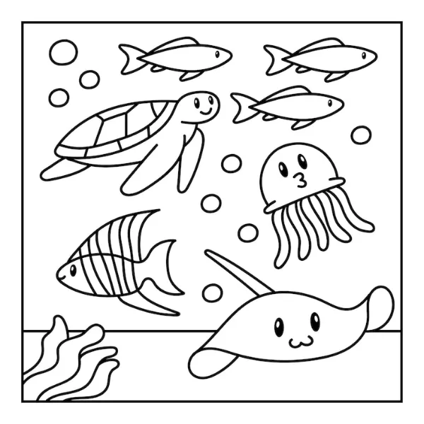 coloriage Poisson en ligne pour enfant