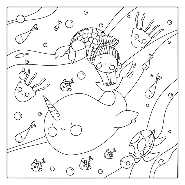 coloriage Poisson pour enfants à télécharger