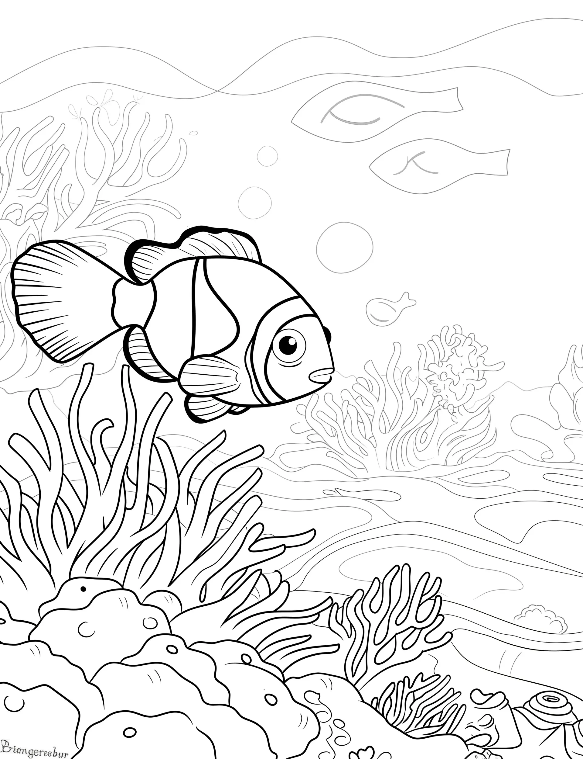 coloriage Poisson et dessins