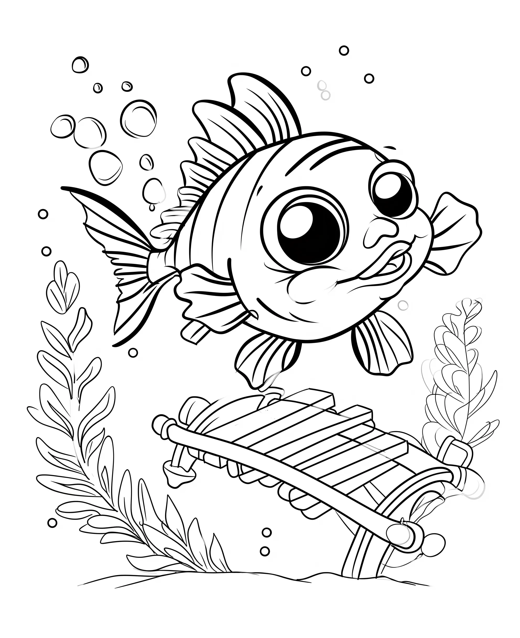 coloriage Poisson a imprimer gratuit