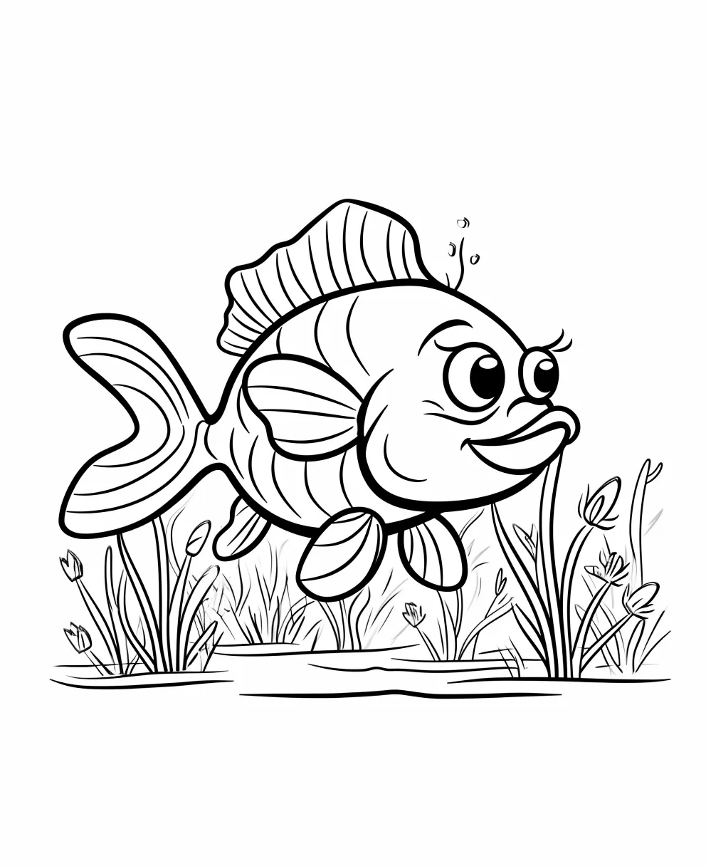 coloriage Poisson pour enfant de à imprimer 1