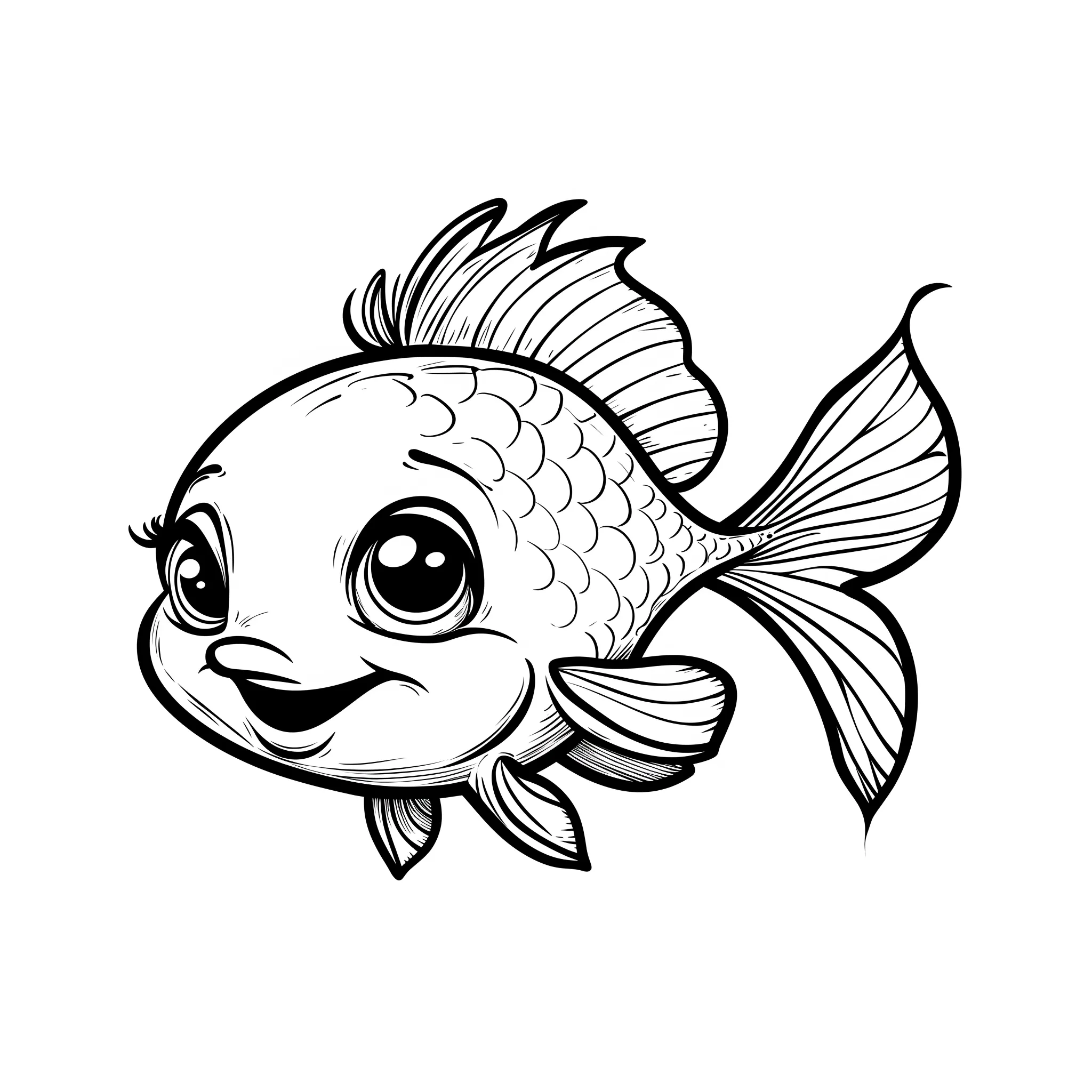 coloriage Poisson à imprimer pour enfant de 7 ans 1