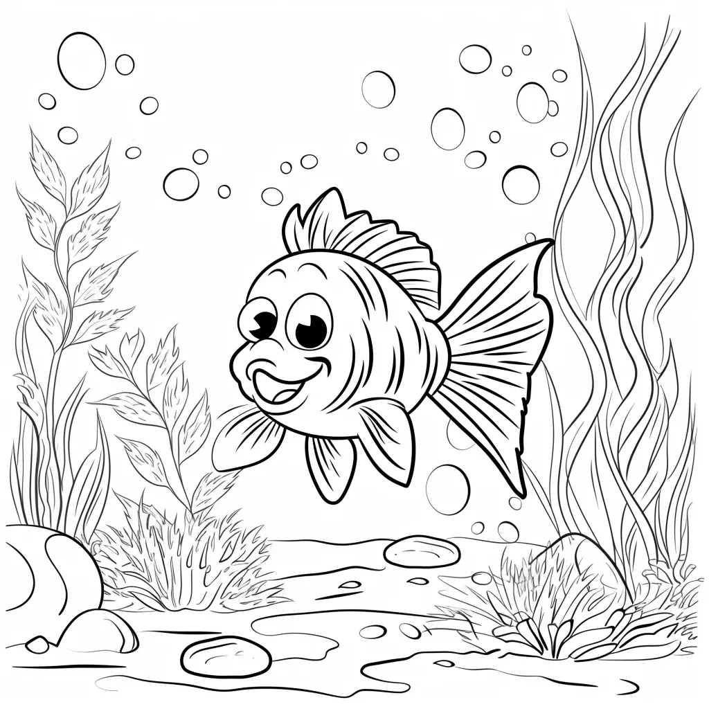 coloriage Poisson et dessins 1