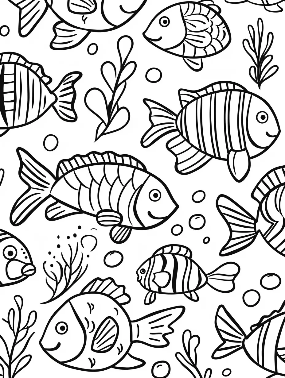 coloriage Poisson pour enfants a imprimer gratuit