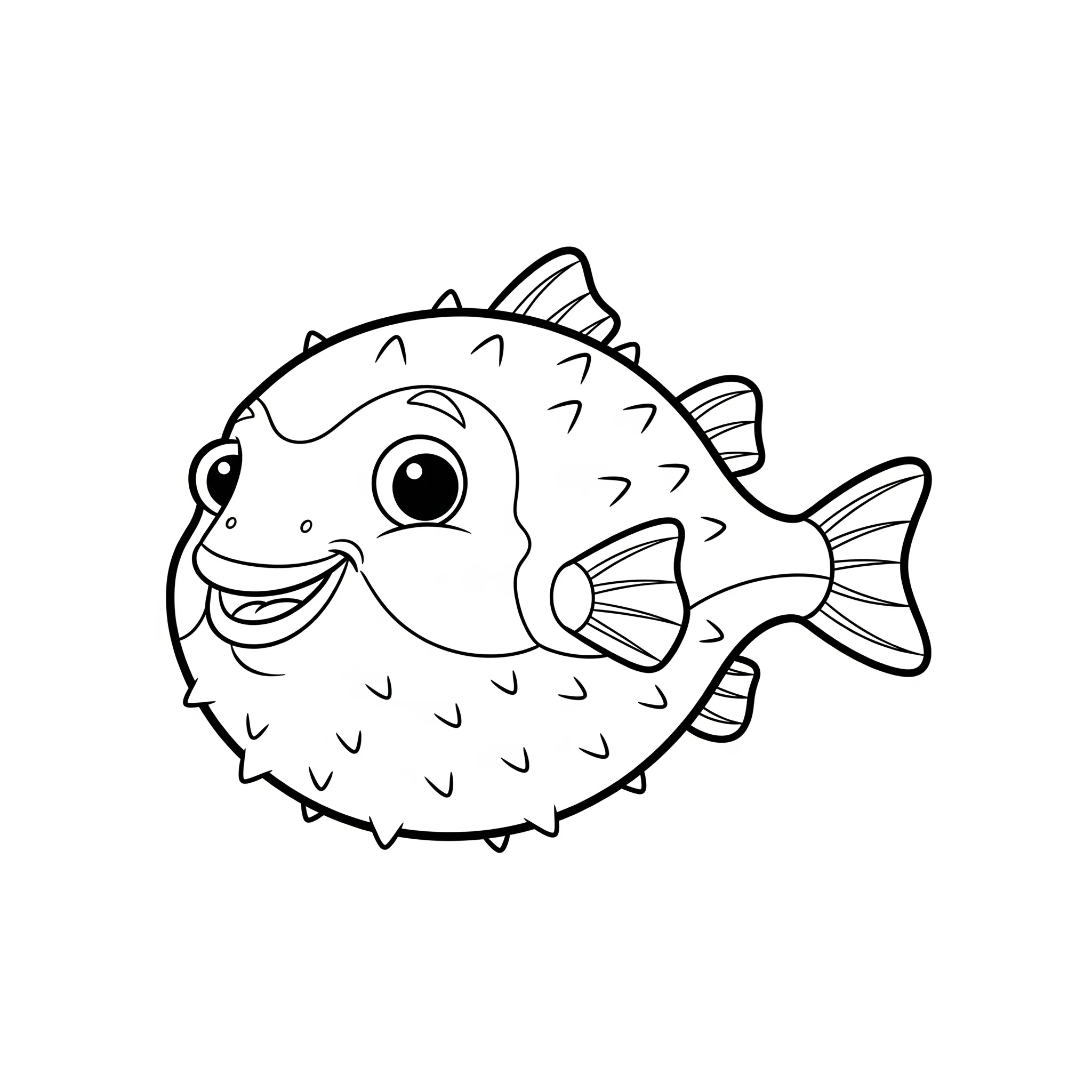imprimer coloriage Poisson bulle heureux gratuit