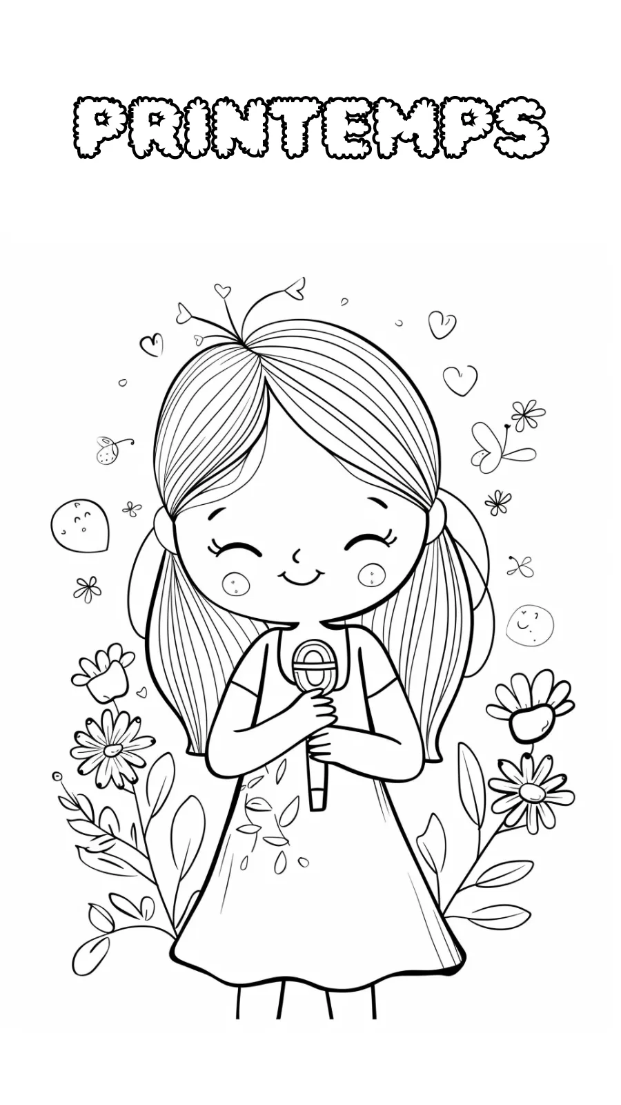 coloriage Printemps à imprimer pour enfants