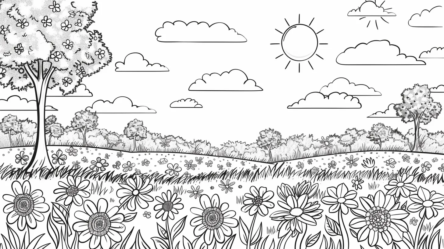 coloriage Printemps à imprimer pour enfant de 3 ans