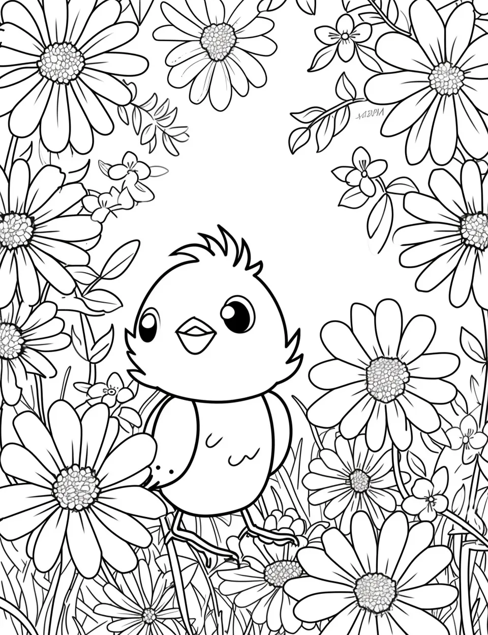 coloriage Printemps pour enfant de 2 ans