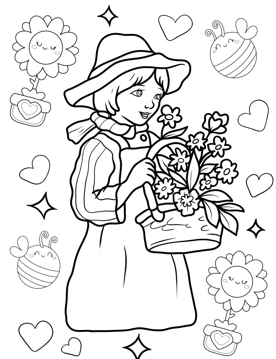 coloriage Printemps à imprimer pour enfants 2