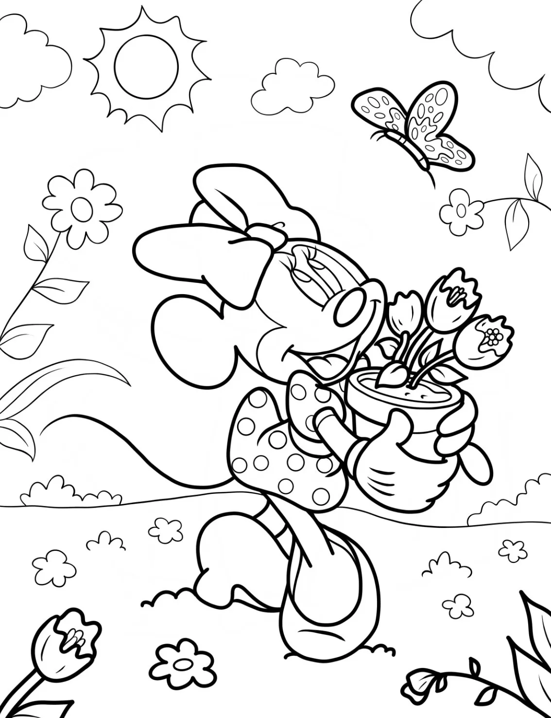 imprimer coloriage Printemps pour enfant