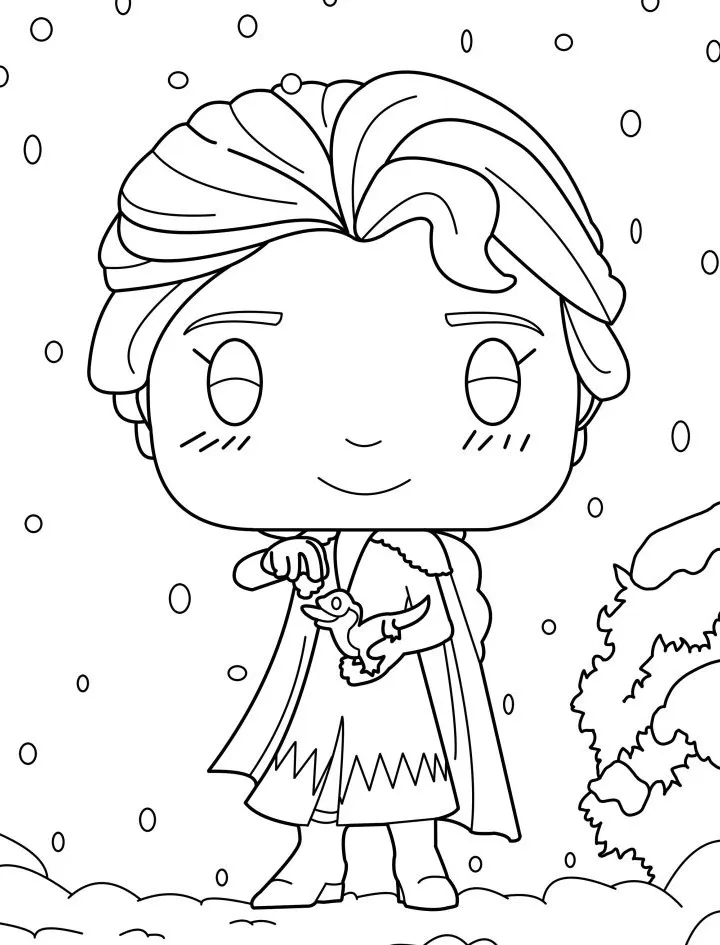 coloriage Reine Des Neiges d'enfant a imprimer