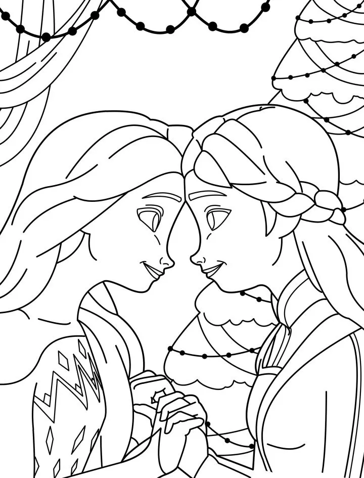 coloriage Reine Des Neiges à imprimer pour enfant de 12 ans