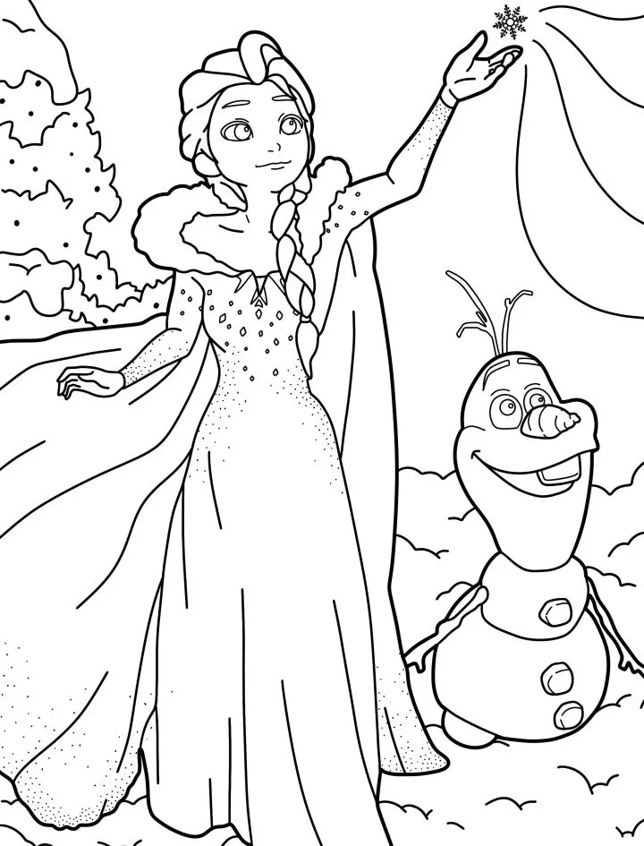 coloriage Reine Des Neiges gratuit à imprimer