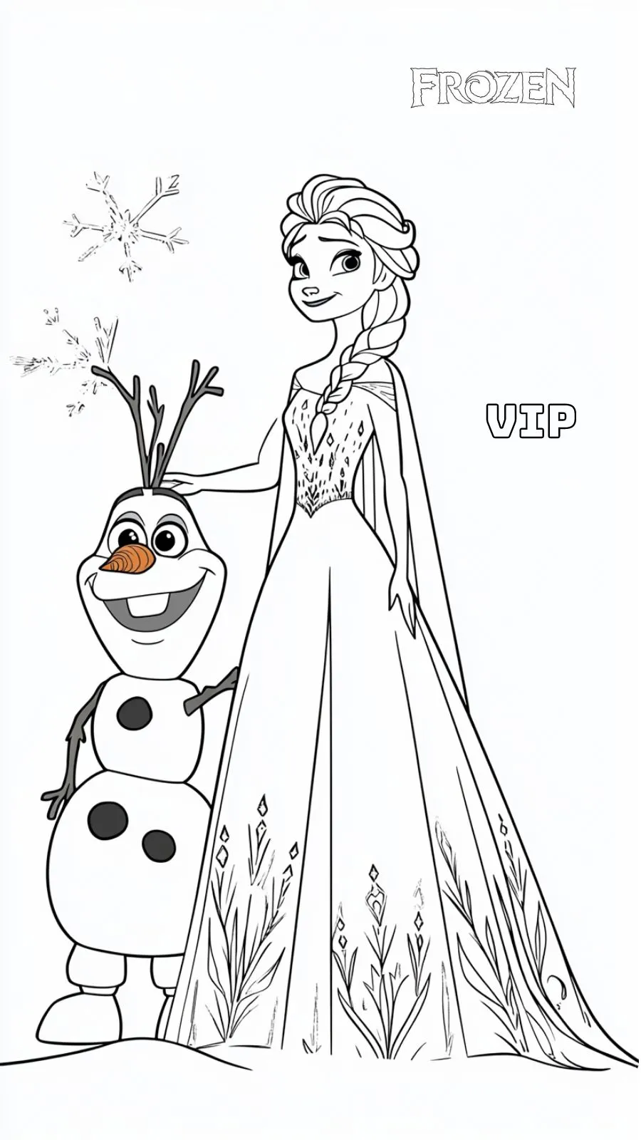 coloriage Reine Des Neiges à imprimer kawaii