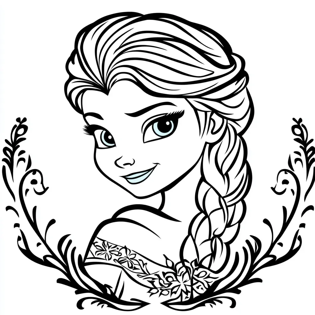 coloriage Reine Des Neiges pour enfant de 2 ans