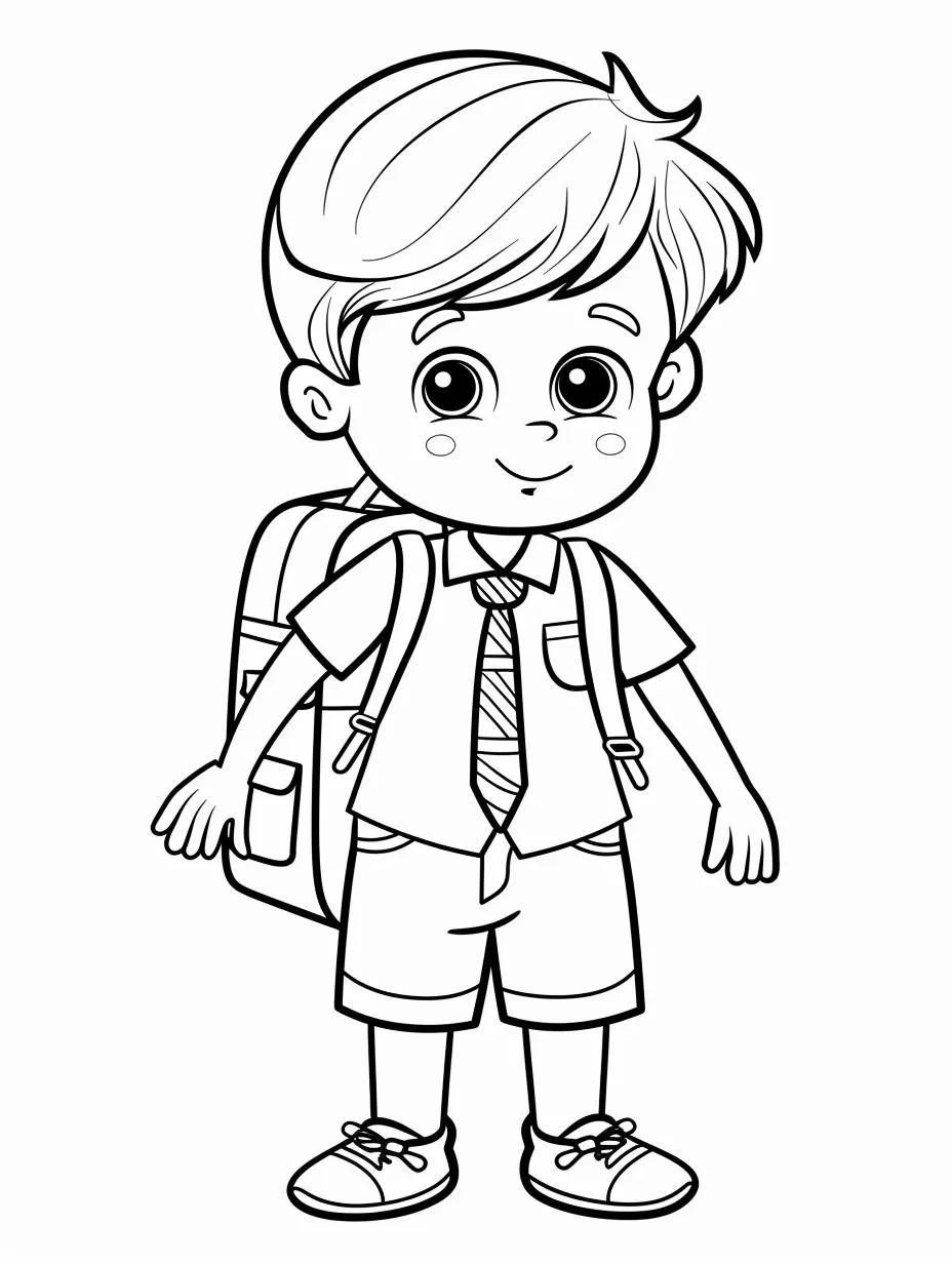 image de coloriage Rentrée Scolaire pour enfant