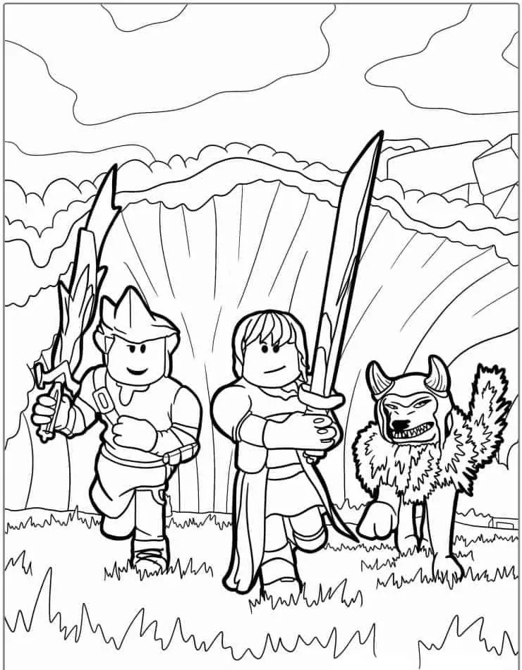 image pour coloriage Roblox enfant