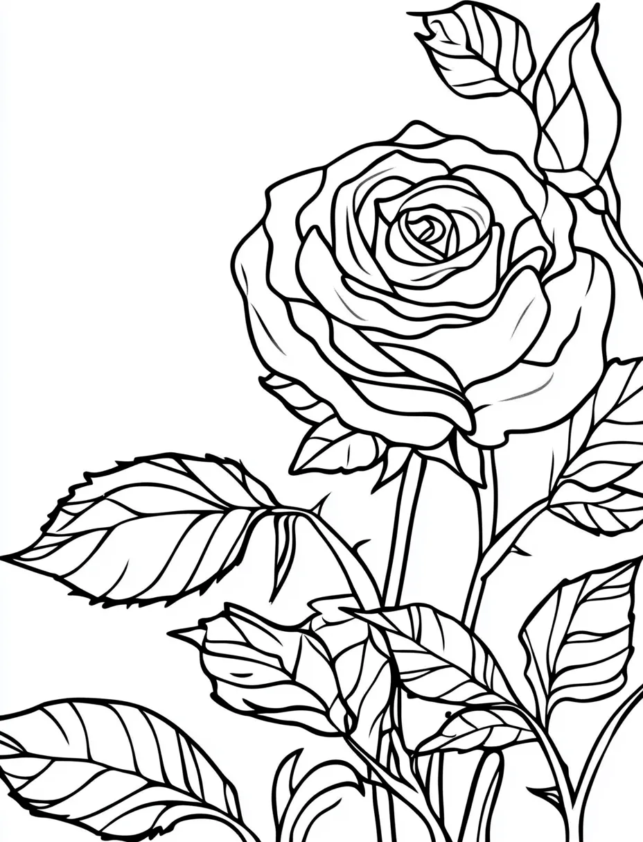 coloriage Rose a imprimer gratuit