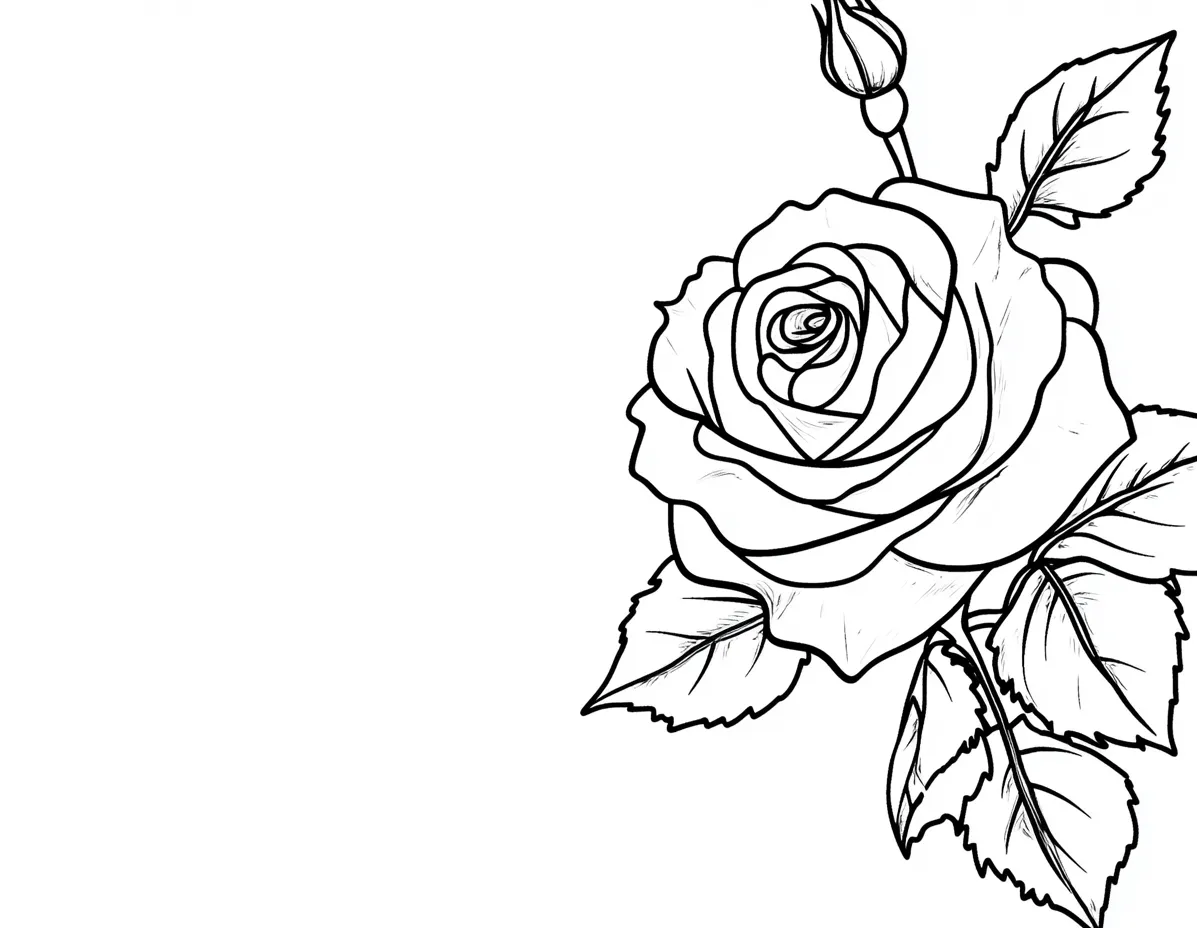 coloriage Rose pour enfant de 7 ans 1