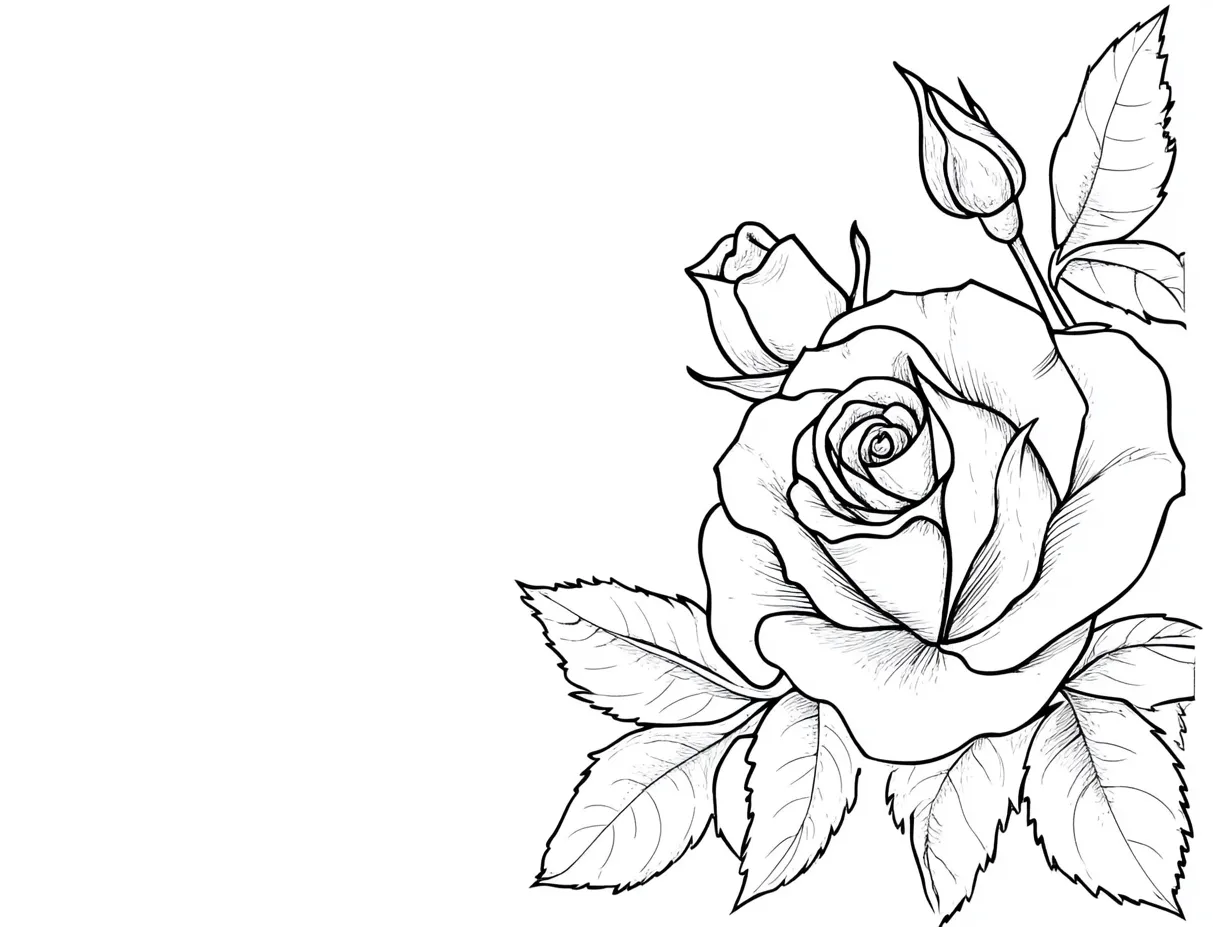 coloriage Rose à imprimer pdf gratuit 2