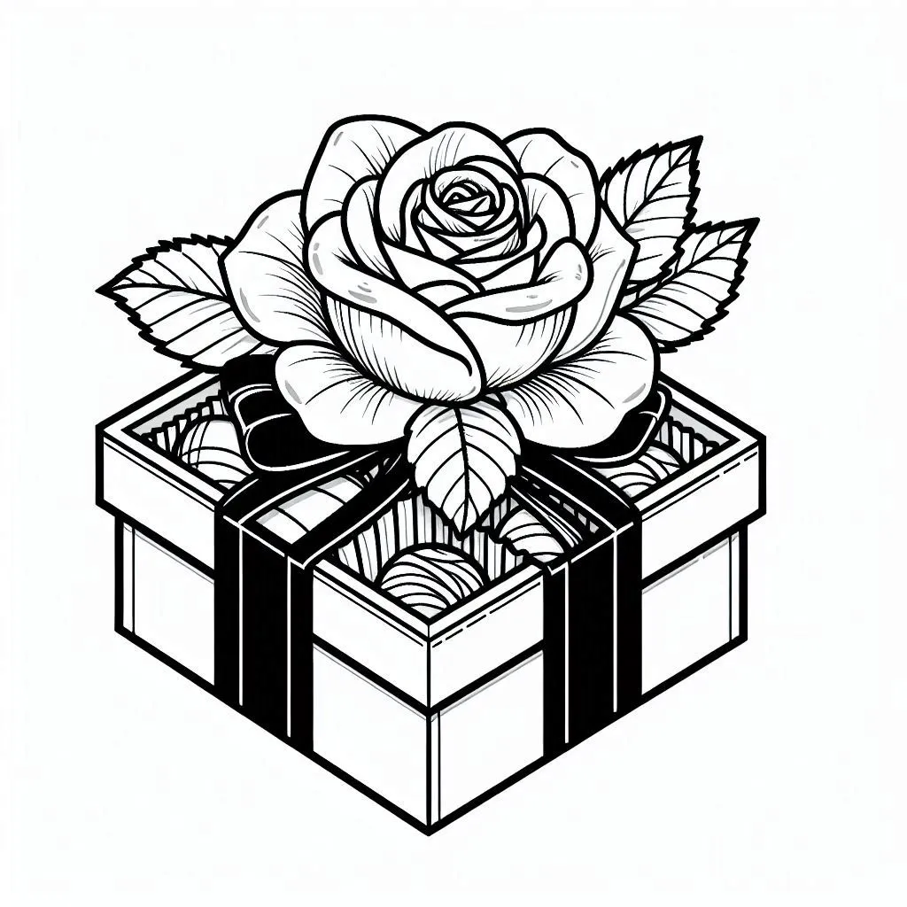 coloriage Rose gratuit à imprimer 1