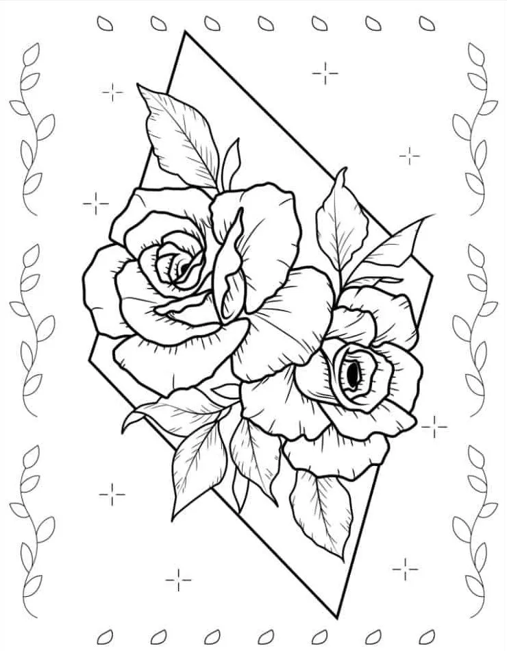 coloriage Rose a colorier en ligne