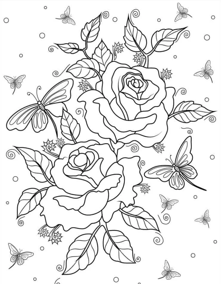 coloriage Rose à imprimer a4 1