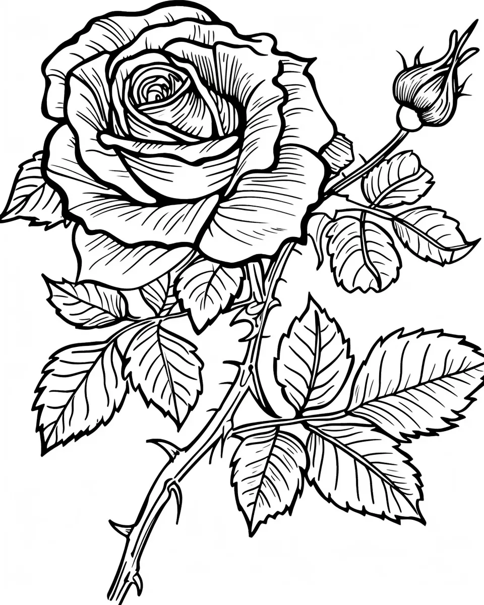 coloriage Rose gratuit à imprimer