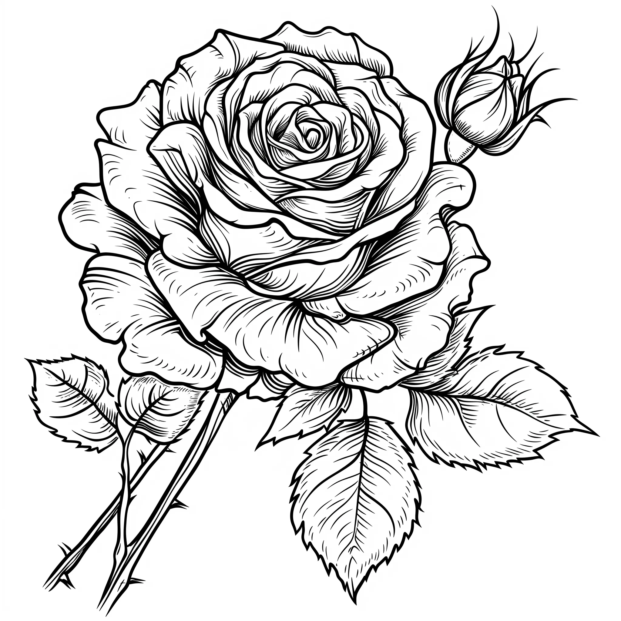 coloriage Rose pour enfants a imprimer