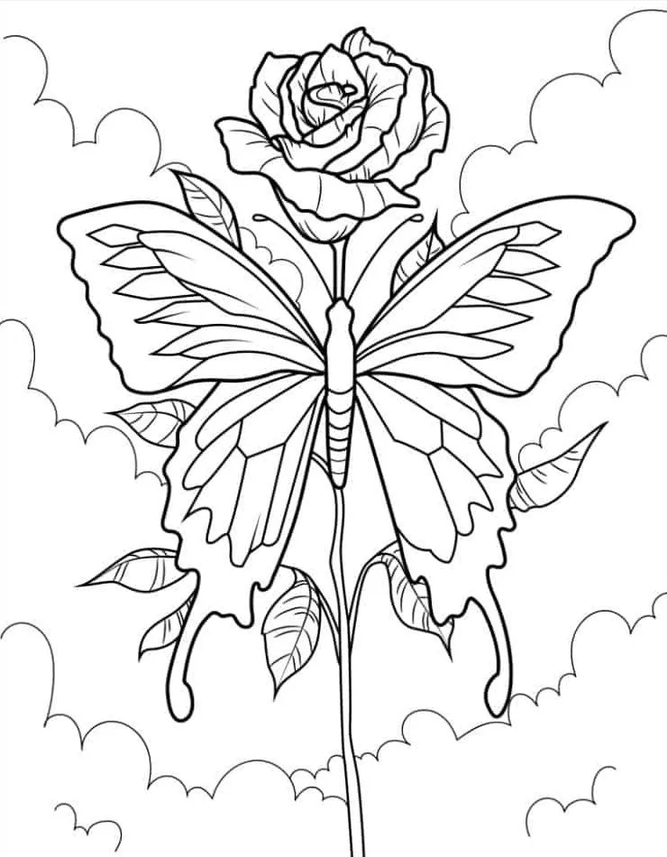 coloriage Rose de pour enfants 1