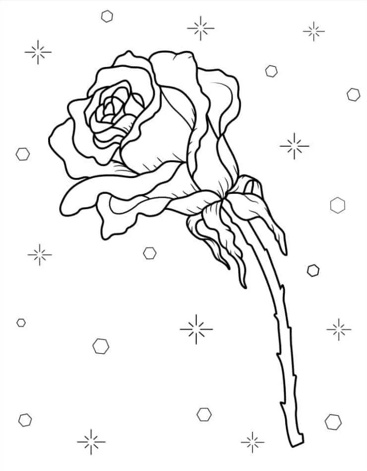 coloriage Rose à imprimer a4