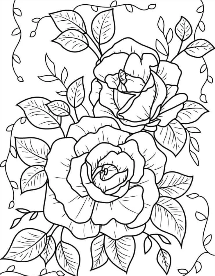 coloriage Rose pour enfants à télécharger