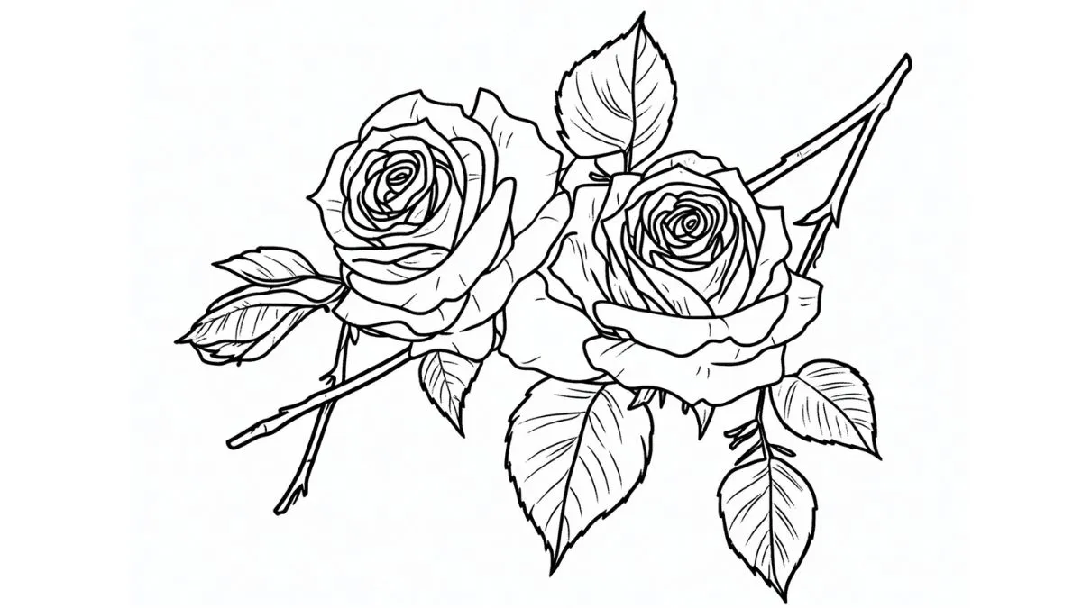 coloriage Rose à imprimer pdf gratuit