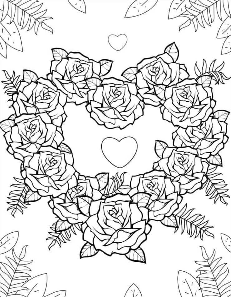 coloriage Rose et decoupage