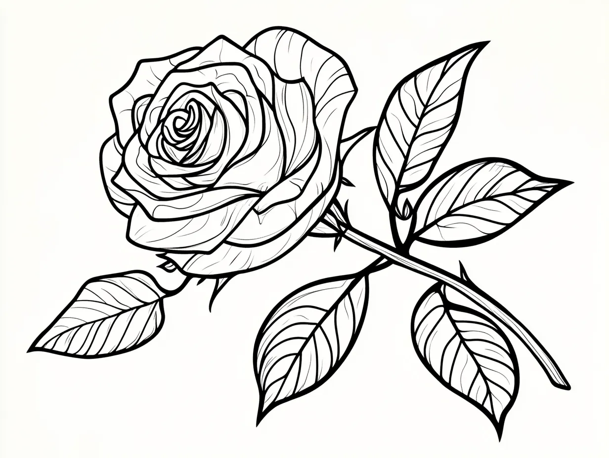 coloriage Rose à imprimer gratuitement 1