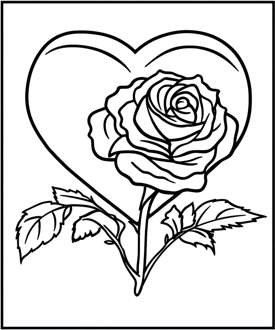 coloriage Rose à imprimer pour enfant de 4 ans